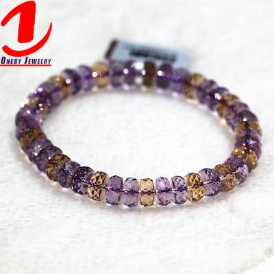 China Lucky Stretch Charm Jewelry CLASSIC Female Flat Abacus Beaded Ametrine Bracelets for sale