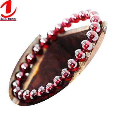 China CLASSICS 8mm 6mm High Quality Plus Size Place Pilot Personalized Jewelry Garnet Bracelet For Men for sale