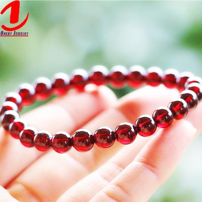 China CLASSIC Wholesale 6-10mm Strands Shape Discount Quartz Beads Natural High Quality Red Garnet Bracelet for sale