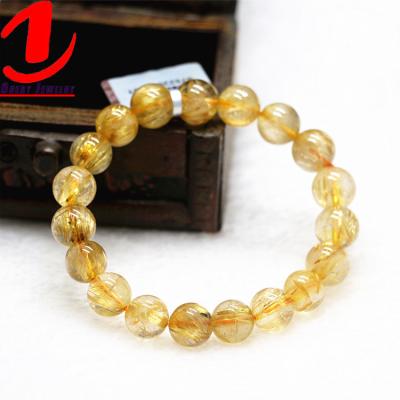 China CLASSIC Wholesale Strands Shape Natural Quartz Beads Gold Hair Jewelry Gemstone Crystal Bracelets for sale