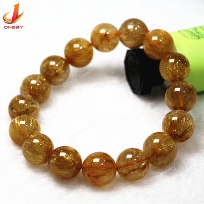 China CLASSIC Wholesale Strands Shape Natural Quartz Beads Gold Hair Jewelry Gemstone Crystal Bracelets For Women Men for sale