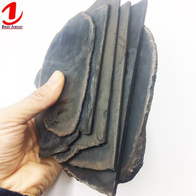 China China 1.5mm Big Tall Natural Black Agate Slice Thin Rough Tray From Brazil for sale