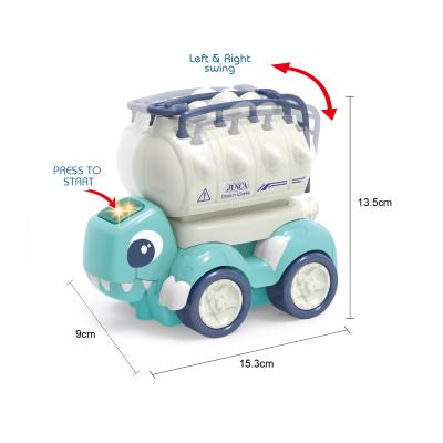 China New Dinosaur Electric Inertia Cart Toy Tank Car Noise Light Children's Early Education Toy for sale