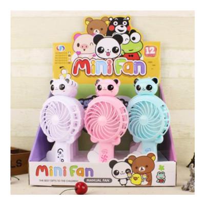 China Custom Portable Fan Gift Display Box Cartoon Panda Small Fan Hand Squeezed Portable Fan In Summer for sale