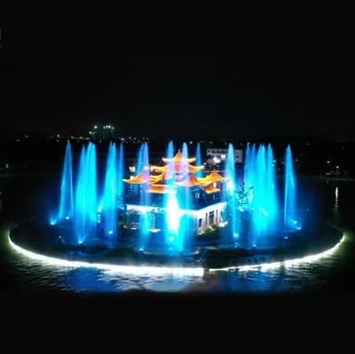 China Modern Top Grade Large Chinese Style Swing Digital Control System Music Outdoor Water Fountain With Colorful Lights for sale