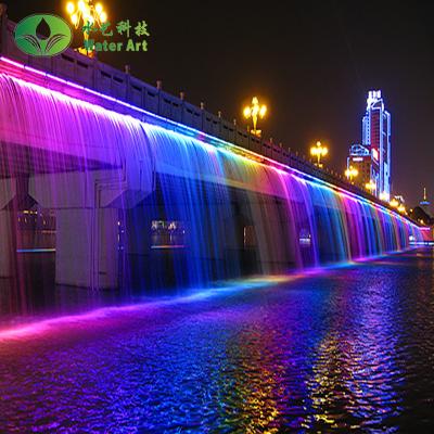 China Custom Design Stainless Steel Music Fountain Free Outdoor Magic Bridge Digital Design Water Curtain for sale