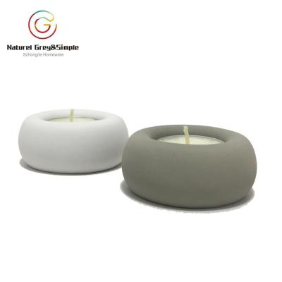 China art & Mini Collectible Romantic Office Decor Concrete Tealight Candle Holder for sale