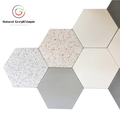 China Decorative Bare Concrete Hexagon Wall Terrazzo Modern Cement Terrazzo Wall Tiles for sale