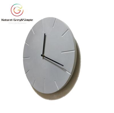 China Minimalist Handmade Concrete 12 Inch Hanging Genuine Cement Wall Clock for sale