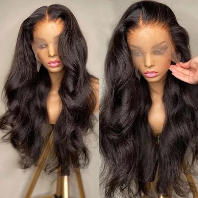 China Raw Virgin Indian Hair Lace Wigs Body Wave 13*4 Body Wave Swiss Lace Frontal Wigs Virgin Cuticle Aligned Body Wave Lace Front Wig for sale