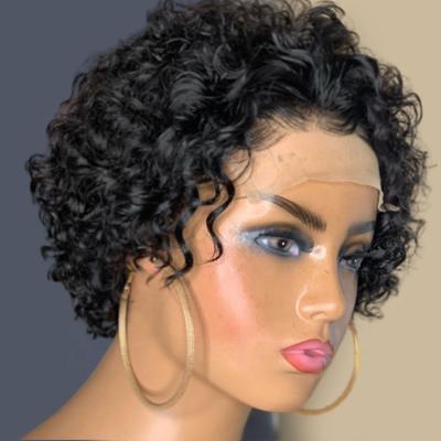 China Wholesale Short Pixie Cut Curly Short Pixie Cut Wig Brazilian Remy Full Lace Hair Wigs For Woman Short Curly Wigs for sale