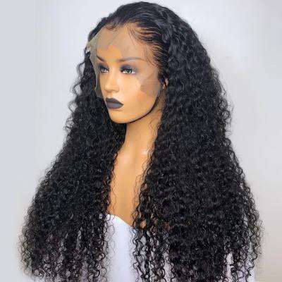 China HD Transparent Libertine Curly Lace Front Human Hair Wigs Pre Plucked 13X4 13X6 Remy Brazilian Kinky Curly Lace Wig 150% For Women for sale