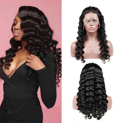 China 2021 Hot Sale Indian Deep Loose Can Be Dyed And Bleached Raw Lace Hair Band Loose Deep Hair Wigs for sale