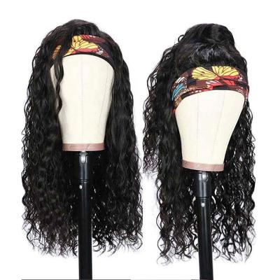 China Wholesale Raw Virgin Water Wave Hair Band Wigs Headband Wig Hair For Black Women for sale