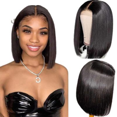 China Hot-selling Human Bob Wigs Straight And Front HD Breathable Head 4X4 Lace Black Peru Bob Wig for sale