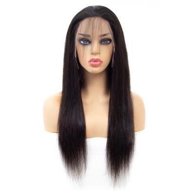 China Hot SaleVirgin Silky Straight Wave Cuticle Aligned Natural Transparent Lace Front Wig With Baby Hair Brazilian Straight Wave Hair for sale