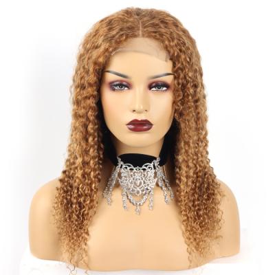 China Kinky Curly Curly Hair Wig, Pre Plucked High Quality 360 Lace Frontal Wig With Baby Hair, European Hair for sale