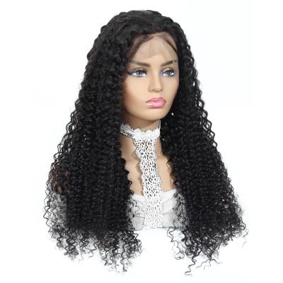 China Pre Plucked Kinky Curly Hair Remy Hair Lace Frontal Closure Curly Virgin Wigs With Baby Hair for sale