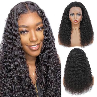 China Raw Unprocessed Wave 28 Inch HD Brazilian Virgin Sheer Front Lace Front Cuticle Aligned Deep Wave Hair Wigs For Black Women for sale