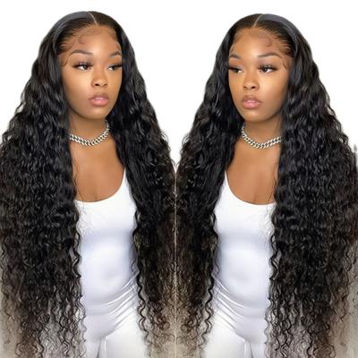 China Hot Sales Brazilian Loose Wave Remy Human Hair Wigs 30 Inches Loose Wave Lace Front Wigs For Black Women for sale