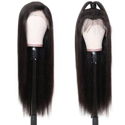 China Straight Bone Wave Wig Preplucked 13x4 Lace Front Human Hair Wigs For Women 4x4 Transparent Indian Straight Silky Straight Lace Closure for sale