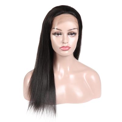 China Silky Straight Wave Pre Plucked Raw Virgin Hair Transparent Swiss Lace Front Wig Straight Wave for sale