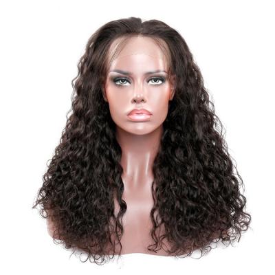 China Unprocessed Indian Natural Water Wave Lace Front 150%Density Lace Front Human Hair Virgin Hair Water Wave Wig for sale