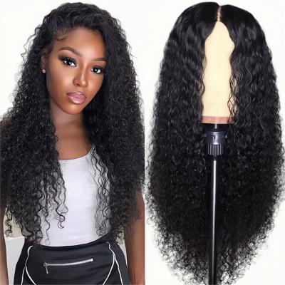 China Afro Brazilian Virgin Brazilian Virgin Hair Long Human Hair Full Lace Wigs Water Wave Front Wig for sale