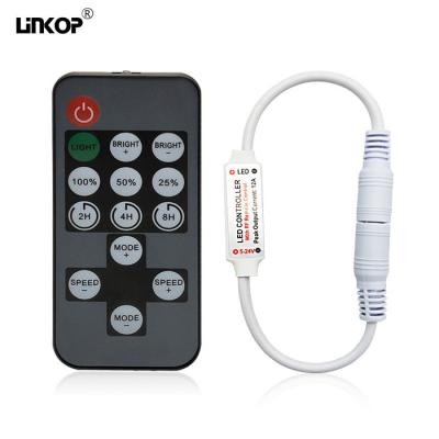 China 14Key 12a Single Color Rf Led Controller With Dc Or 2 Pin Connection Mode for sale