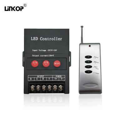 China Iron Shell 30a Led Rgb Controller With 4 Pin Ports And 4 Key Rf Remote Control for sale