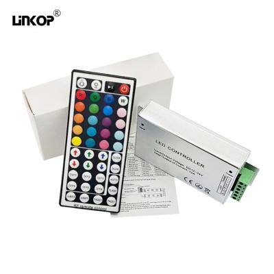 China 44 Key Rf Rgb Controller 12v-24v 12a Adjustable Brightness Aluminum Case Dimmer for sale