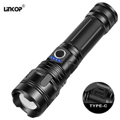 China Multifunctional White Laser Flashlight Outdoor Zoom Emergency Light Rechargeable for sale