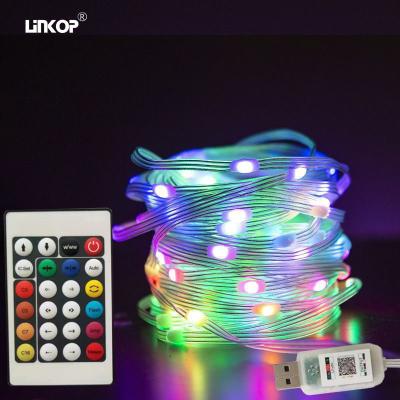 China Smart Addressable Rgb Light String With Music/Timing/Bluetooth Functions For Christmas Decoration for sale