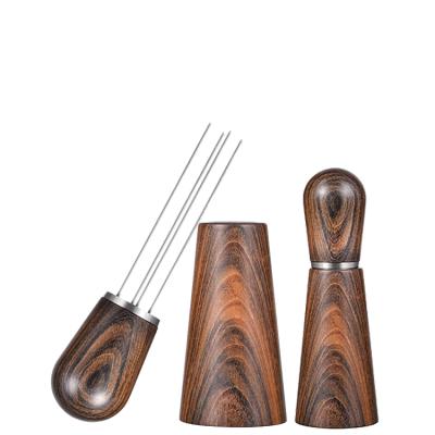 China Viable Espresso Dispensing Tool Professional Espresso Hand Tamper Bartender Espresso Stirrer Sandalwood Stirring Tool and Base for sale