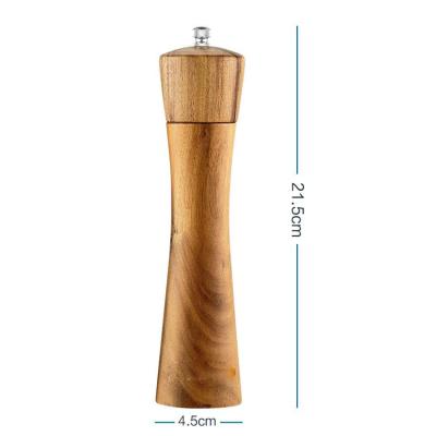 China Viable Acacia Wood Manual Salt and Pepper Grinder Sleek 8 Inch Salt and Pepper Grinder for sale