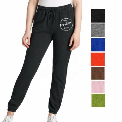 China Anti-wrinkle Hot Wholesale High Quality Cotton Fleece Sweatpants Ladies Embroidery Plain Joggers Pants Screen Print Blank Women's Joggers for sale