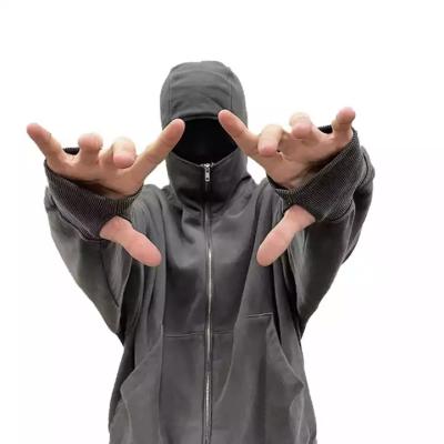 China Anti-pilling Blank Wholesale High Quality Fleece Cotton Mens Pullover Jumpers Oversize Zipper Custom Ninja Hoodie Black Mask Sweatshirts Men for sale