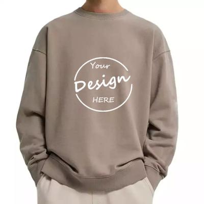 China Anti-pilling Custom Embroidery Hip Hop Blank Crew Neck Jumpers Screen Printed Logo Soft French Terry Cotton Oversize Men Crewneck Sweatshirts for sale