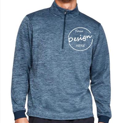 China Breathable Spring autumn wholesale custom logo stand collar sweatshirt fashion luxury sky blue golf hoodie 1/4 zip men pullover sweatshirt for sale