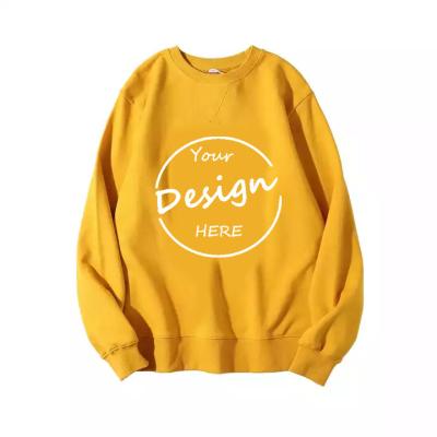 China Anti-pilling Wholesale Blank Custom Screen Print Corded Crewneck Hip Hop Ladies French Terry Cotton Women V-stitch Plain Crewneck Sweatshirt for sale