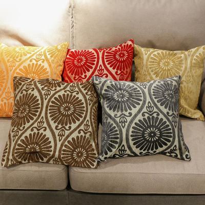 China Geometric Folded Cushion Cover Fashion Woven Flower Pattern Bench Cushion Cover for sale