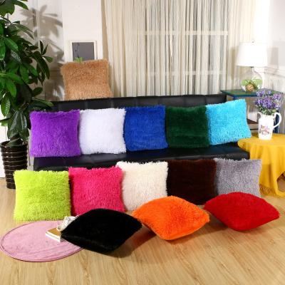 China Lovely massage plush fur decoration kantha cushion cover 43x43 cm for sale