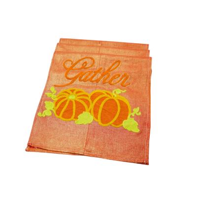 China New Eco-Friendly 40x180 cm Polyester Table Runner, Embroidered Pumpkins - Perfect for Fall, Thanksgiving, Catering Events, or Everyday Use for sale