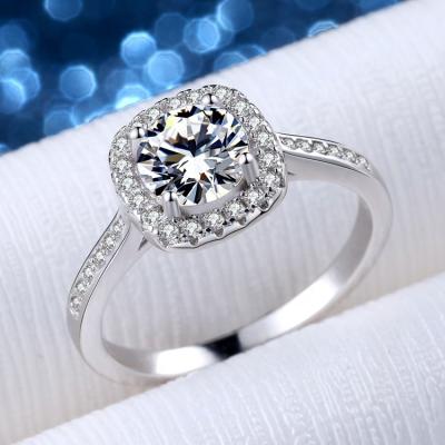 China Luxury 925 Sterling Silver gold moissanite ring jewelry CLASSIC fashion engagement rings women moissanite for sale