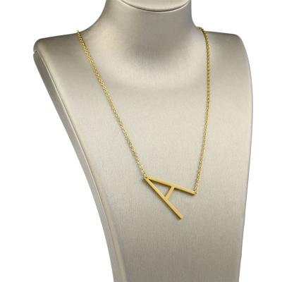 China 2021 Fashion Hot Selling Alphabet Necklace Stainless Steel Pendant Gold For Women for sale