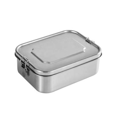 China Folding 800ml 18/8 Stainless Steel Bento Lunch Box With Compartments Stainless Steel Lid for sale