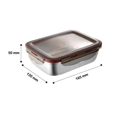 China 600ml BPA Free Folding Food Bowl Stainless Steel Eco Friendly Large Size Leakproof Food Container With Lid for sale