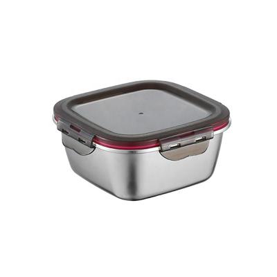 China Leakproof Thermal Metal Folding Stainless Steel Lunch Box Food Storage Container Bento Lunchbox for sale