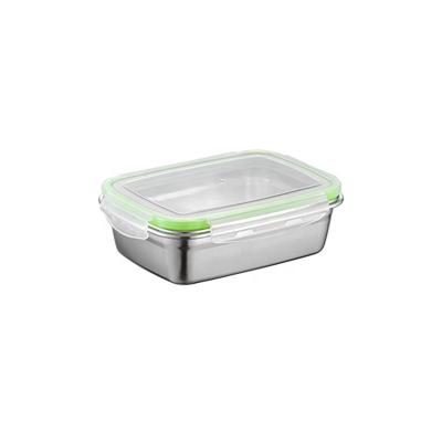 China Folding 350ml Stainless Steel Leakproof Retangular Food Container Food Container With Lid for sale