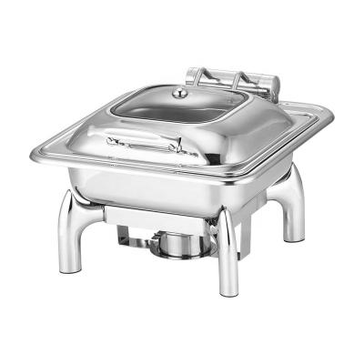 China hotel & Restaurant Serving Chafing Dish Stainless Steel Food Warmers Adjust Teasing Dishes Shake With Hydraulic Slow Down Window Cover for sale